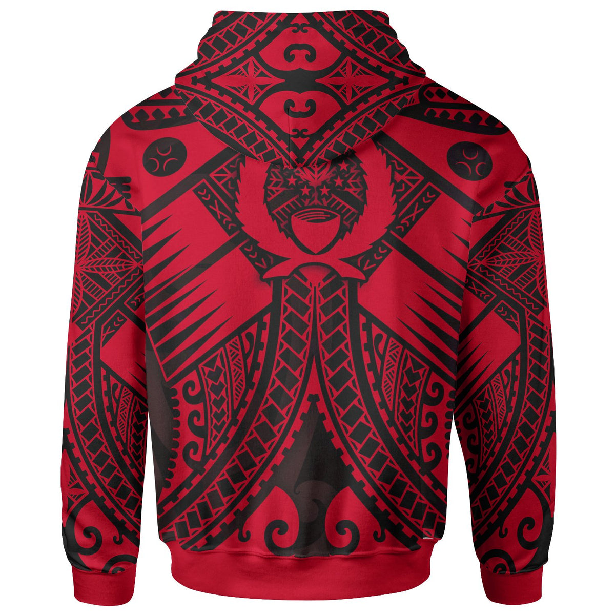 Pohnpei Custom Zip up Hoodie Red Seal with Polynesian Tattoo - Polynesian Pride