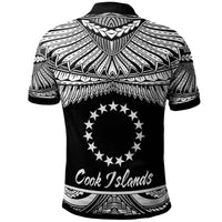Cook Islands Polo Shirt Polynesian Tattoo White Version - Polynesian Pride