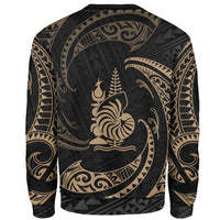 New Caledonia Polynesian Sweater - Gold Tribal Wave - Polynesian Pride