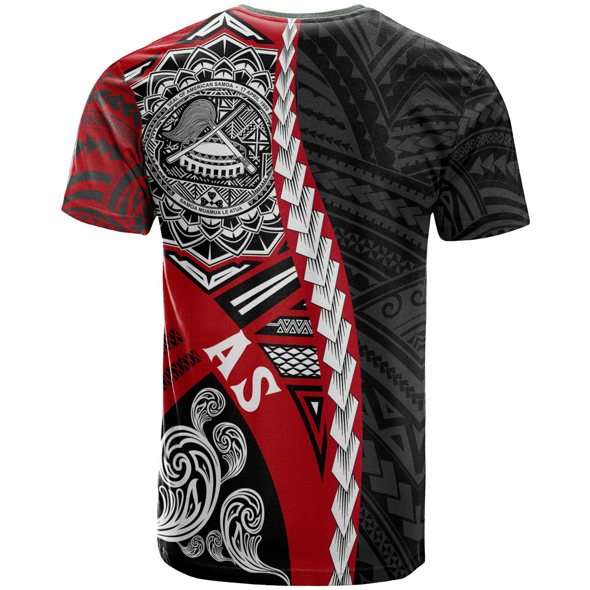 American Samoa Polynesian T Shirt Wave Tattoo - Polynesian Pride