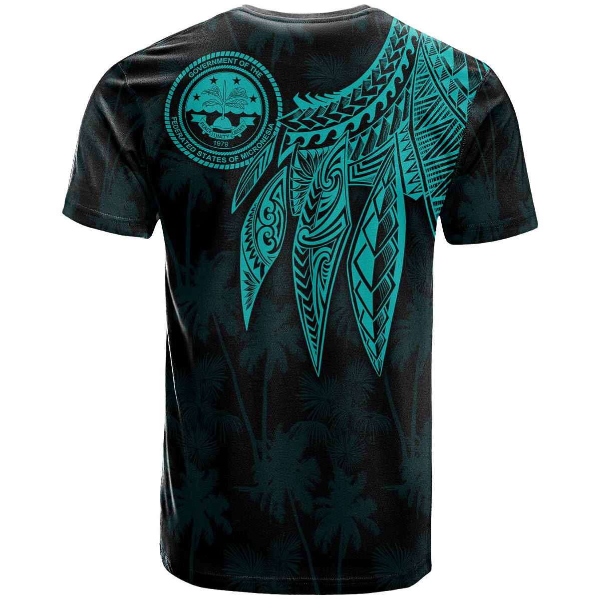 Federated States of Micronesia Custom T Shirt Polynesian Wings (Turquoise) - Polynesian Pride
