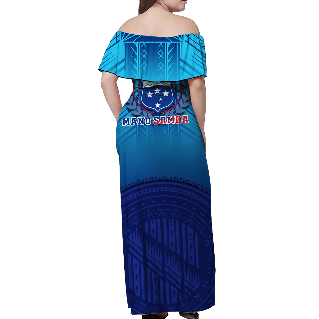 Manu Samoa Legend Women Off Shoulder Long Dress - LT12 - Polynesian Pride