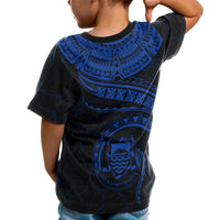 Tuvalu Polynesian Custom T Shirt Tuvaluan Waves (Blue) - Polynesian Pride
