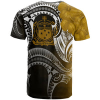 Samoa T Shirt Samoan Seal Wave Style (Gold) - Polynesian Pride