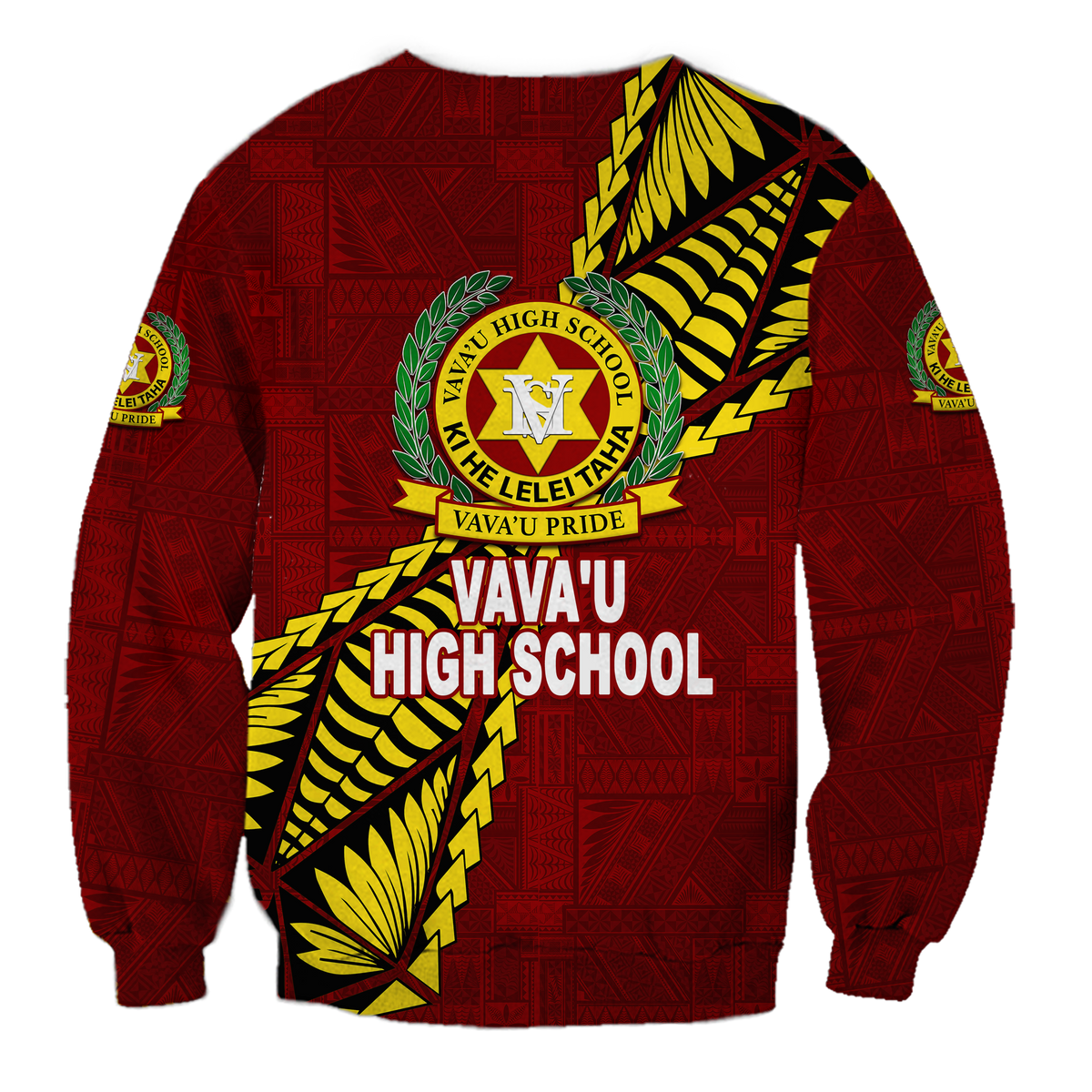 Tonga Vava'u High School Tongan Patterns Sweatshirt - LT12 - Polynesian Pride