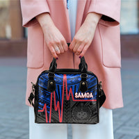 Samoa Shoulder Handbag - Samoa Seal With Heartbeat Polynesian Pattern (Blue) - Polynesian Pride