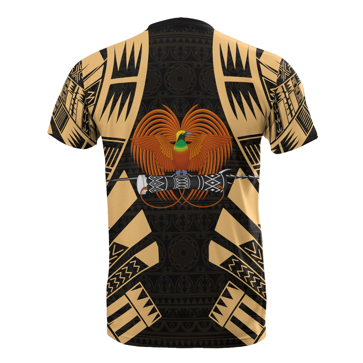 Papua New Guinea T Shirt Papua New Guinea Coat Of Arms Polynesian Tattoo Gold Style - Polynesian Pride