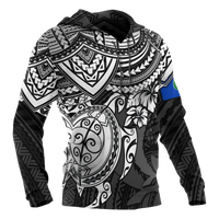 Pohnpei Hoodie Polynesian White Turtle - Polynesian Pride