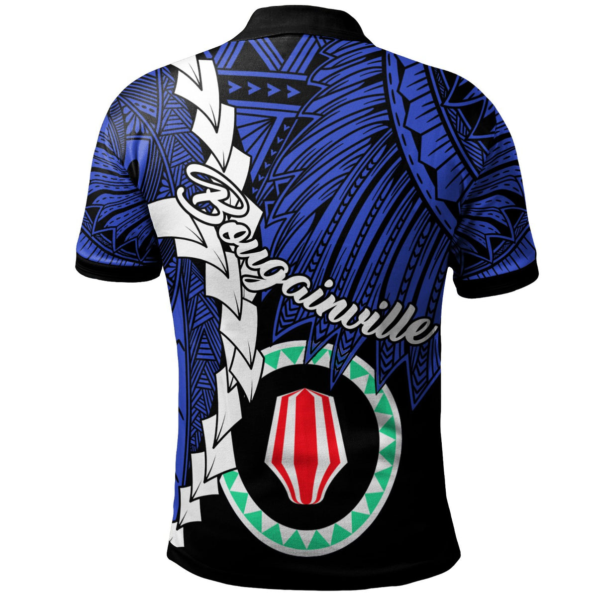 Papua New Guinea Autonomous Region of Bougainville Province Polynesian Custom Polo Shirt Tribal Wave Tattoo - Polynesian Pride