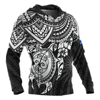 Marshall Islands Polynesian Hoodie White Turtle - Polynesian Pride