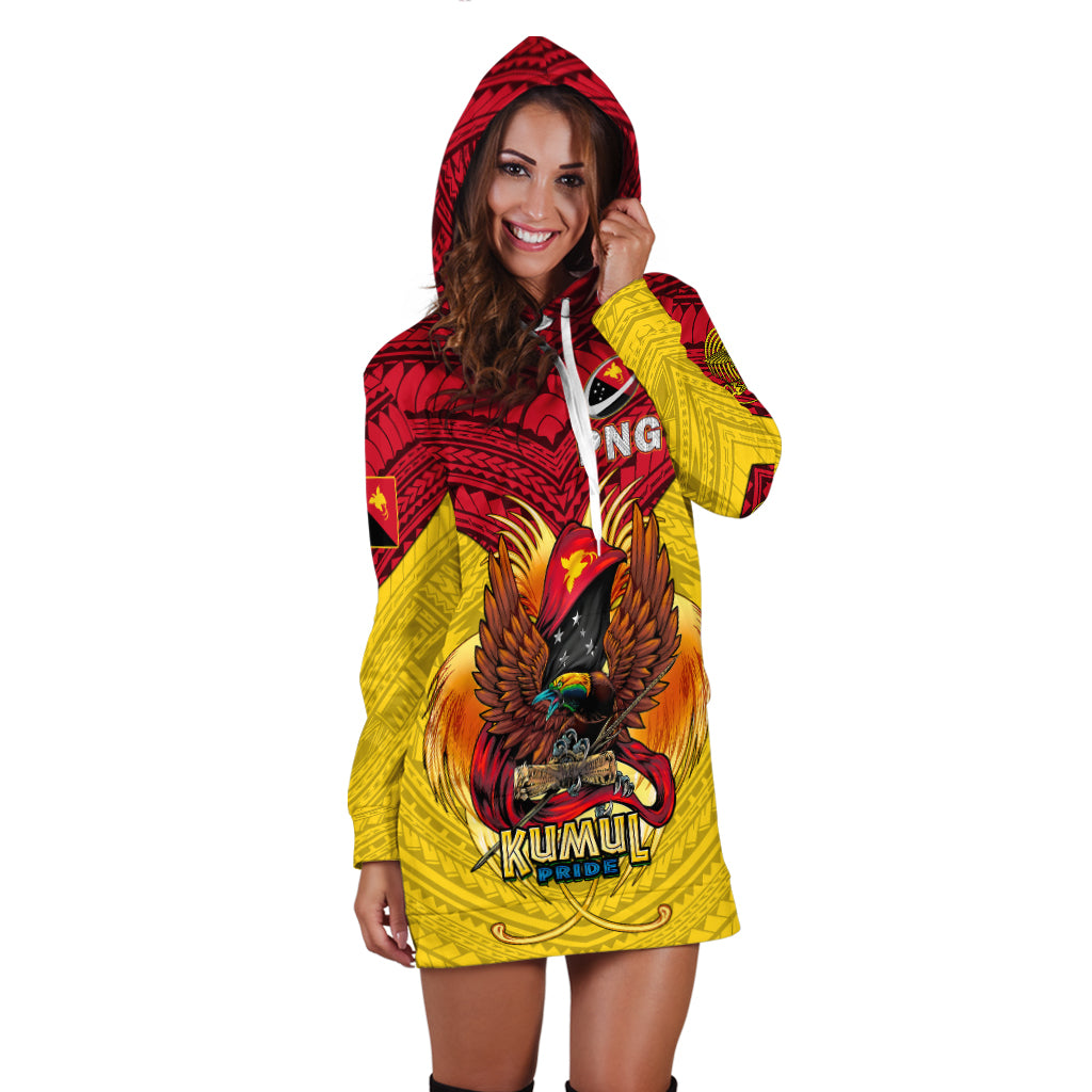 (Custom Personalised) Papua New Guinea Rugby Kumul Pride Hoodie Dress - LT2 - Polynesian Pride