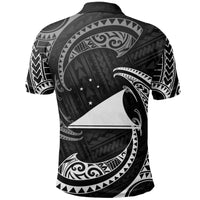 Tokelau Polynesian Polo Shirt White Tribal Wave - Polynesian Pride