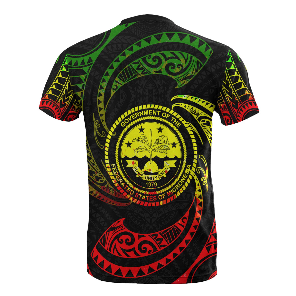 Federated States of Micronesia All Over T Shirt Reggae Tribal Wave - Polynesian Pride