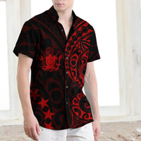 Cook Islands Short Sleeve Shirt Red Men Red - Polynesian Pride