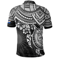 Marshall Islands Polo Shirt Marshall Islands FLag White Turtle Hibiscus - Polynesian Pride