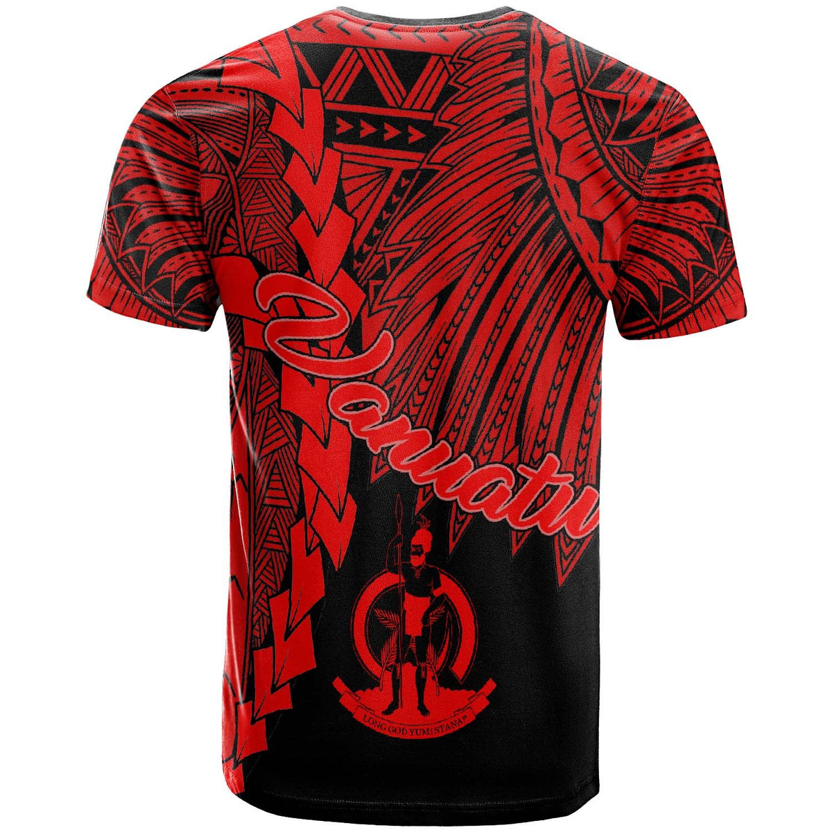 Vanuatu Polynesian Custom T Shirt Tribal Wave Tattoo Red - Polynesian Pride