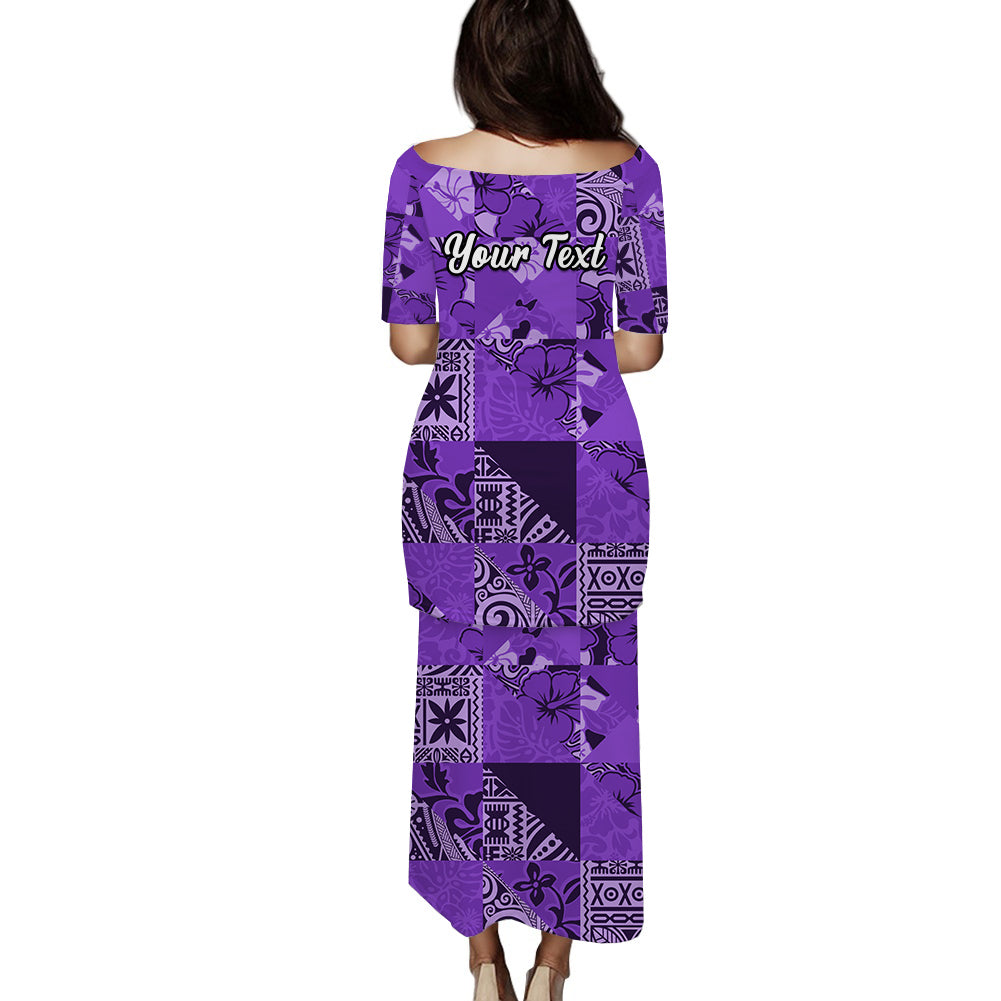 Fiji Puletasi Dress Vintage Hibiscus Fabric Pattern Ver.03 LT14 - Polynesian Pride