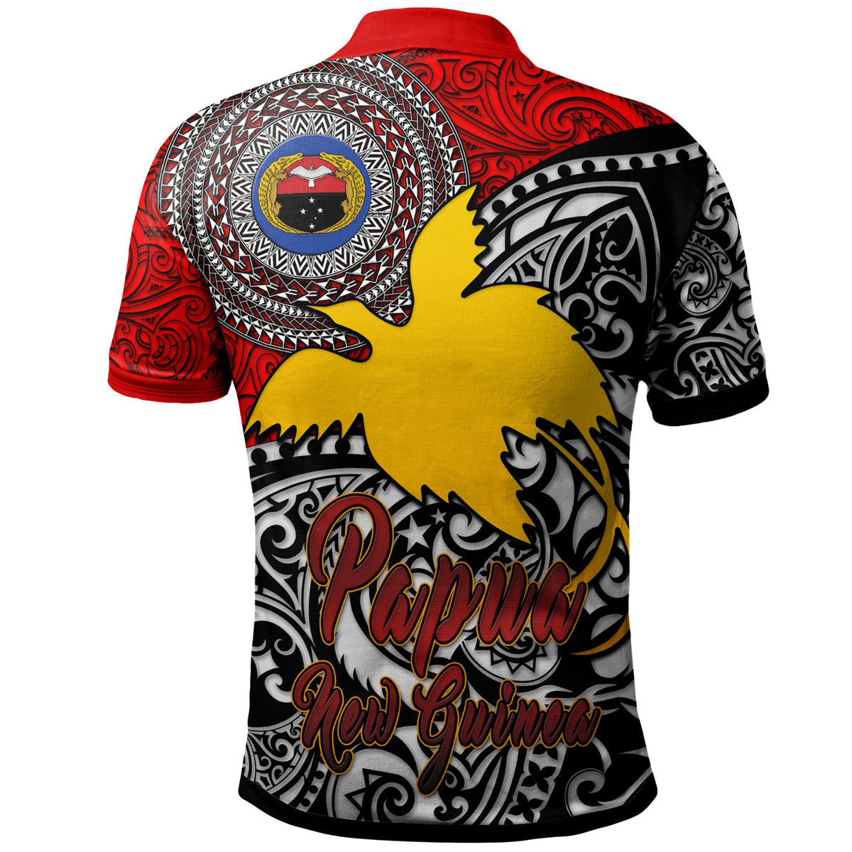 Papua New Guinea Polo Shirt Custom Gulf Of Papua New Guinea With Polynesian Patterns Polo Shirt - Polynesian Pride