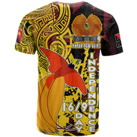 Papua New Guinea T Shirt Custom PNG Independence Day With Raggiana Bird of Paradise Polynesian Grunge Style T Shirt - Polynesian Pride