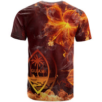Guam Polynesian T Shirt Fire Hibiscus - Polynesian Pride