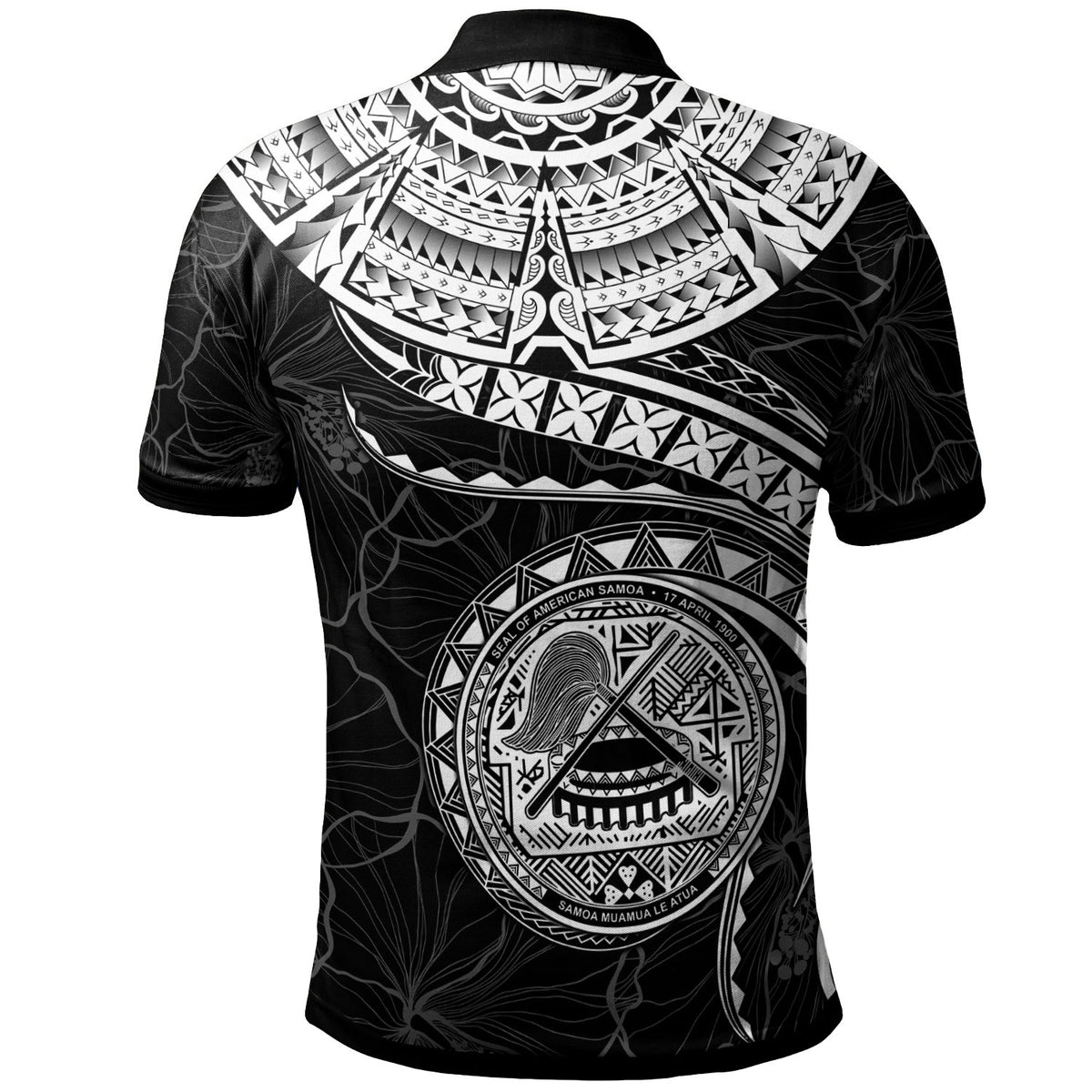 American Samoa Polynesian Polo Shirt American Samoan Waves (White) - Polynesian Pride