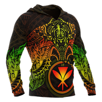 Polynesian Hawaii Hoodie Reggae Turtle Manta Ray - Polynesian Pride