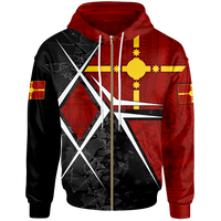 Rotuma Polynesian Zip up Hoodie Rotuman Flag Unisex Red - Polynesian Pride