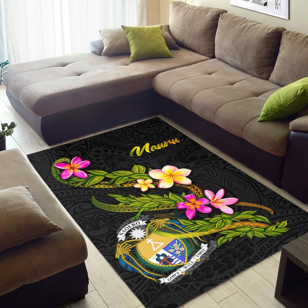 Nauru Polynesian Area Rug - Plumeria Tribal - Polynesian Pride