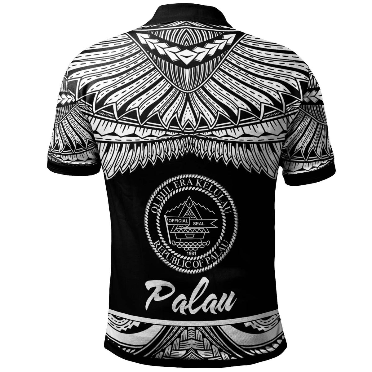 Palau Polo Shirt Polynesian Tattoo White Version - Polynesian Pride