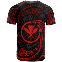 Polynesian Hawaii T Shirt Red Tribal Wave - Polynesian Pride