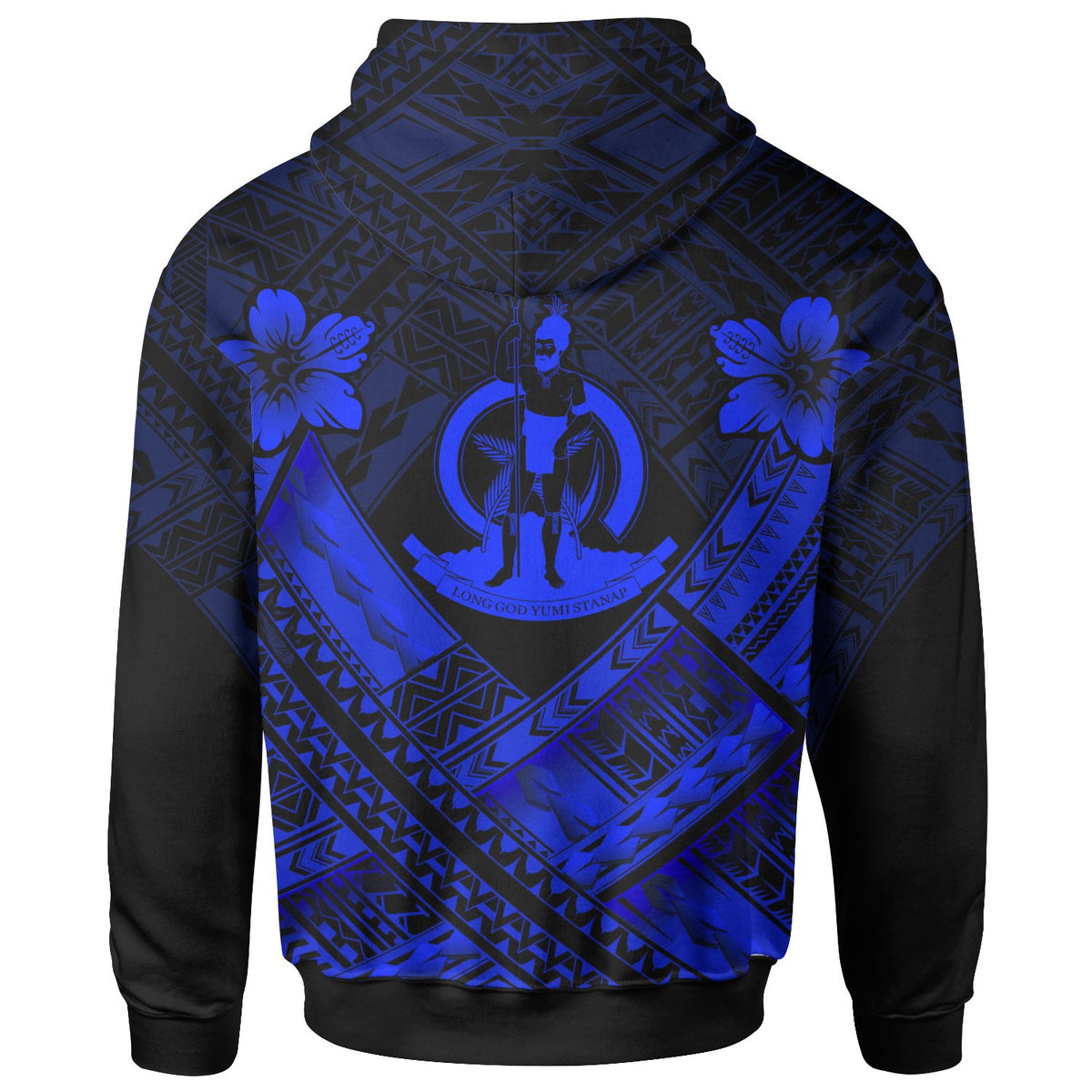 Vanuatu Custom Polynesian Hoodie Vanuatu Blue Seal Camisole Hibiscus Style - Polynesian Pride