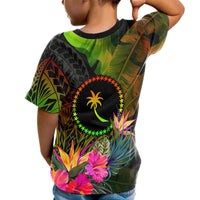 Chuuk Polynesian Custom T Shirt Hibiscus and Banana Leaves - Polynesian Pride