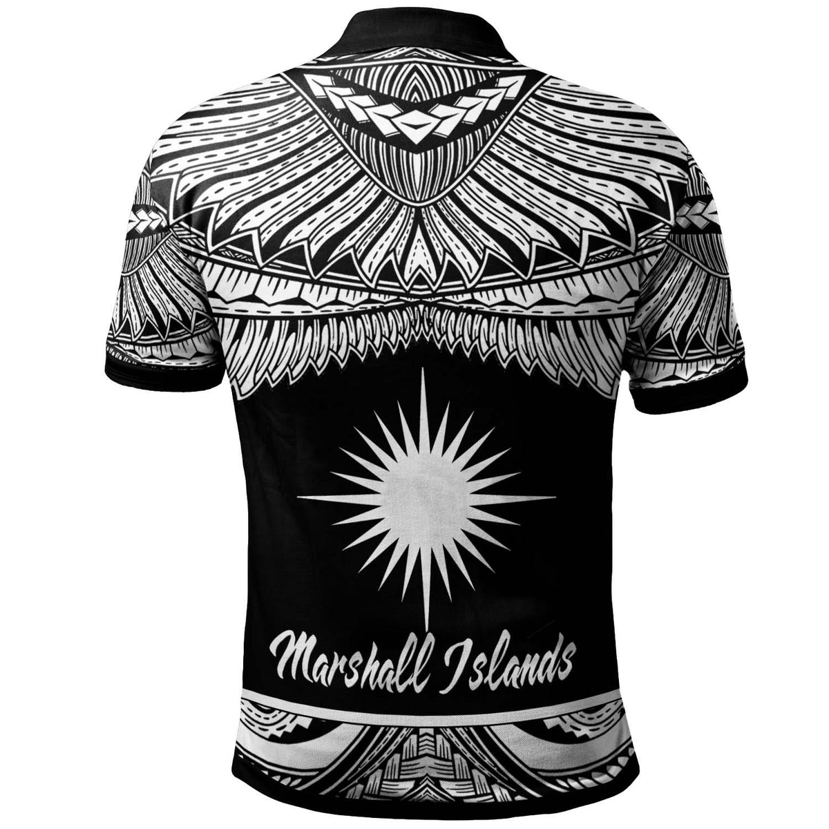 Marshall Islands Custom Polo Shirt Polynesian Tattoo White Version - Polynesian Pride