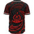 Vanuatu Polynesian Baseball Shirt - Red Tribal Wave - Polynesian Pride