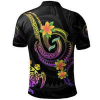 Chuuk Custom Polo Shirt Plumeria Flowers with Spiral Patterns - Polynesian Pride