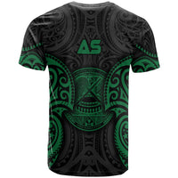 American Samoa Polynesian Custom T Shirt American Samoan Spirit Green - Polynesian Pride