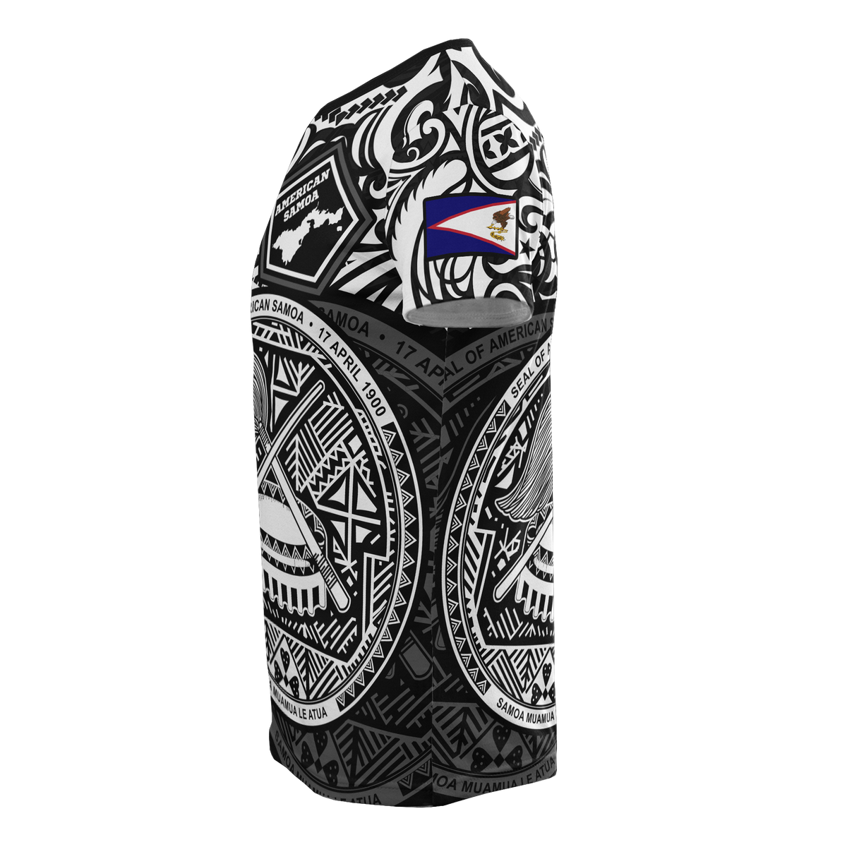 American Samoa Pride T Shirt American Samoa Flag Seal (White) - Polynesian Pride