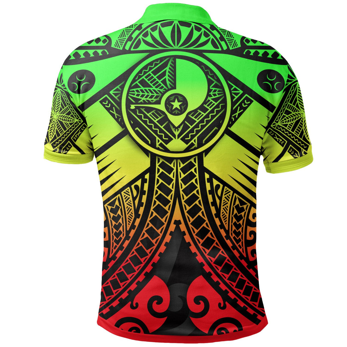 Yap Custom Polo Shirt Reggae Seal with Polynesian Tattoo - Polynesian Pride