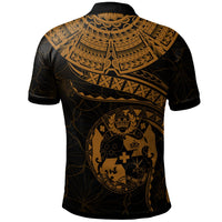 Tonga Polynesian Custom Polo Shirt Tonga Waves (Golden) - Polynesian Pride