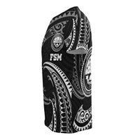 Federated States of Micronesia All Over T Shirt White Tribal Wave - Polynesian Pride