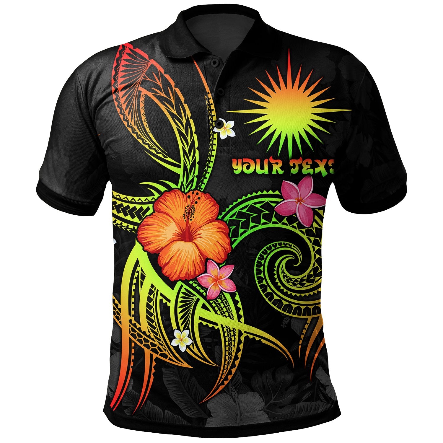 Marshall Islands Polynesian Custom Polo Legend of Marshall Islands (Reggae) Unisex Reggae - Polynesian Pride