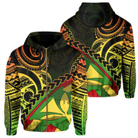 Polynesian Kakau Kanaka Maoli Hawaii Zip Hoodie Unisex Black - Polynesian Pride