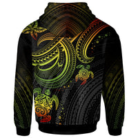 Polynesian Zip up Hoodie Reggae Turtle - Polynesian Pride
