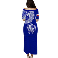 Tonga Puletasi Dress Tongan Blue Turtle - LT12 - Polynesian Pride