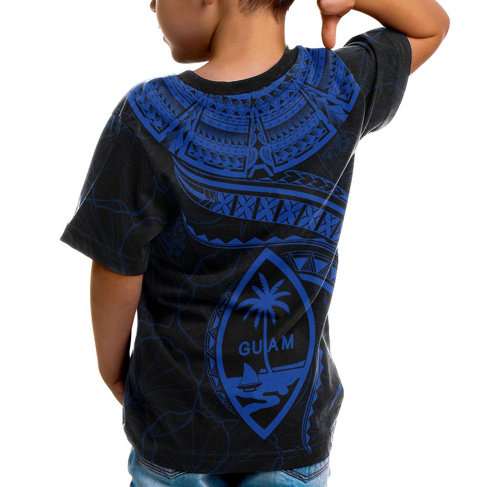 Guam Polynesian Custom T Shirt Guam Waves (Blue) - Polynesian Pride