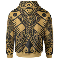 Chuuk Custom Hoodie Gold Seal with Polynesian Tattoo - Polynesian Pride