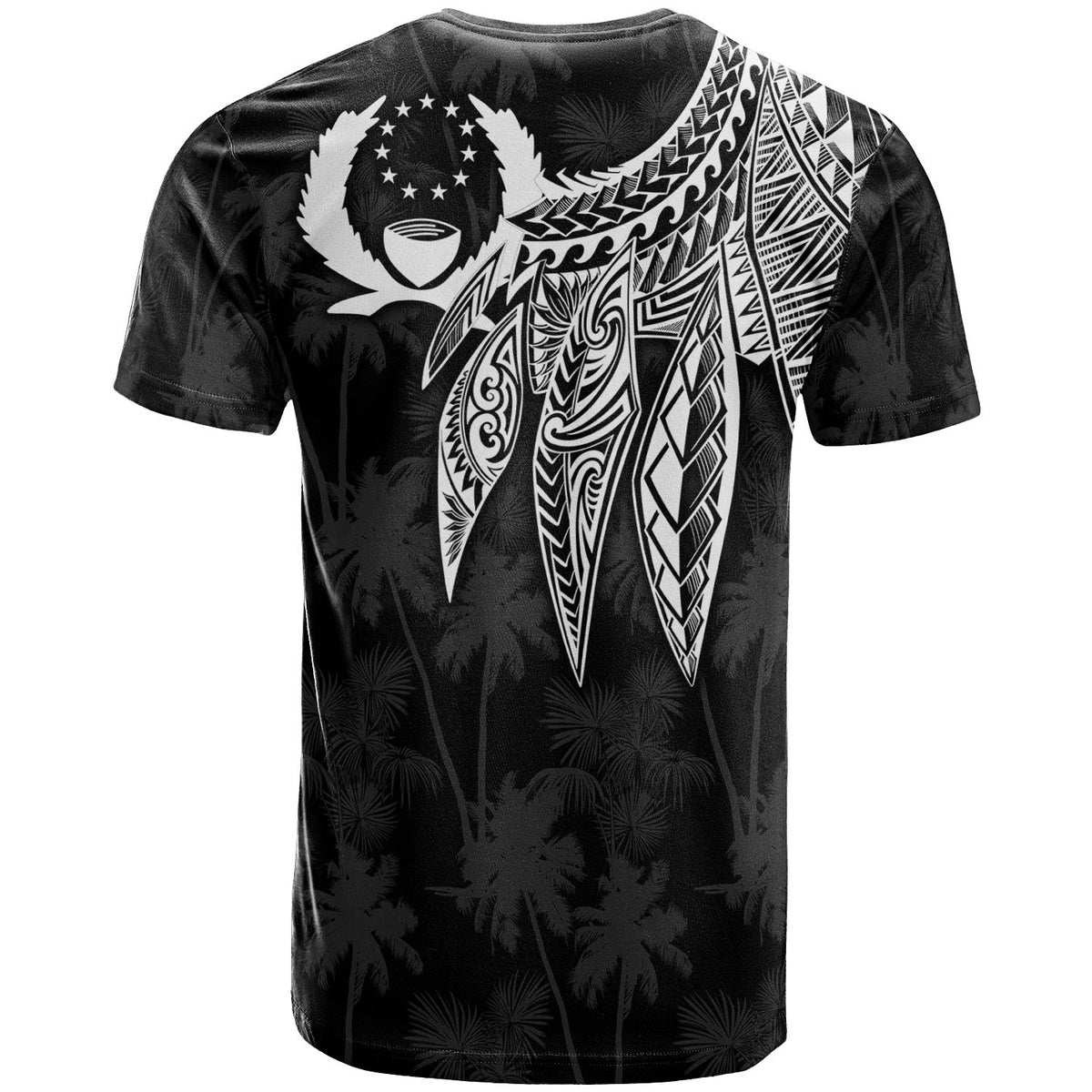 Pohnpei Custom T Shirt Polynesian Wings (White) - Polynesian Pride
