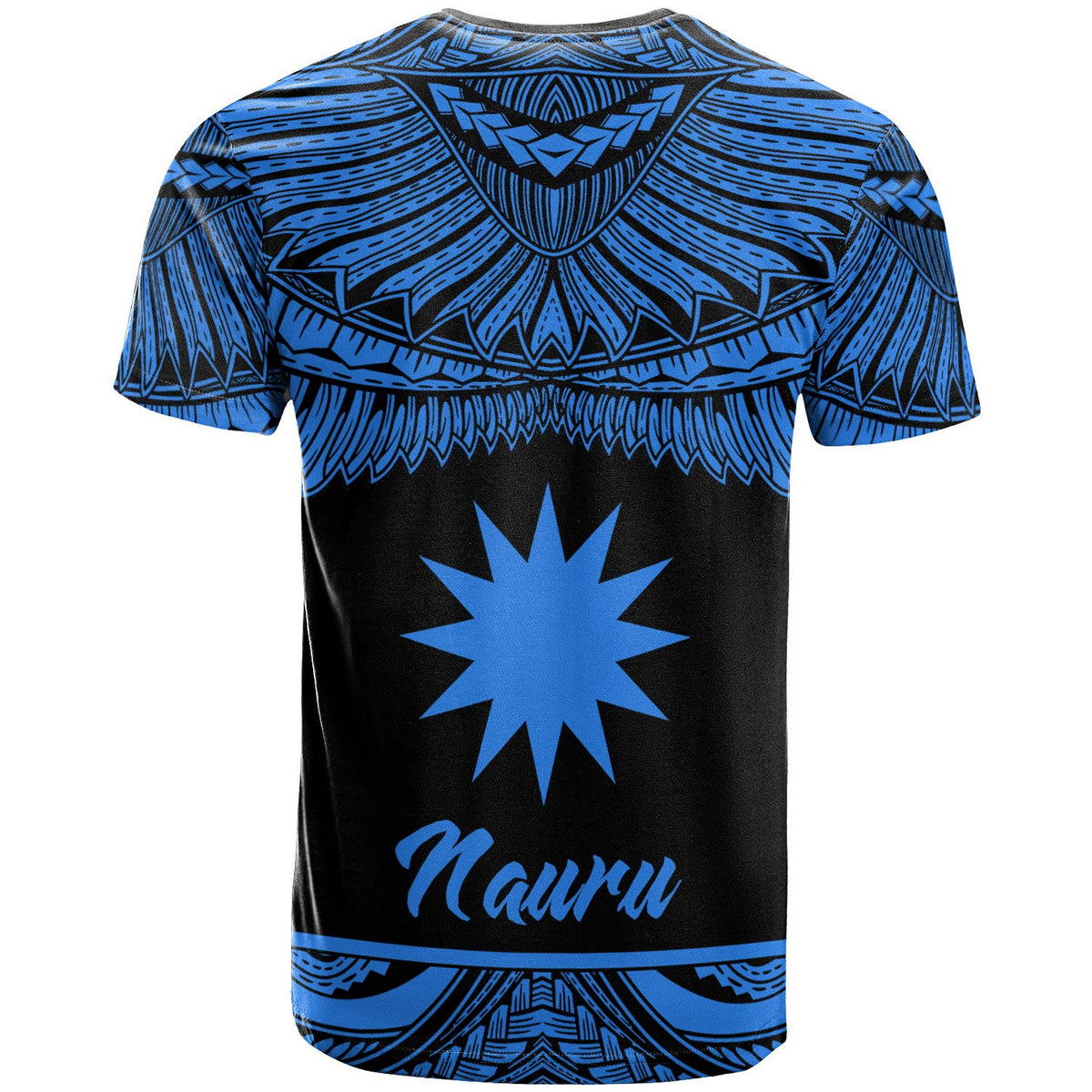 Nauru Polynesian Custom T Shirt Nauru Pride Blue Version - Polynesian Pride