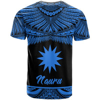 Nauru Polynesian Custom T Shirt Nauru Pride Blue Version - Polynesian Pride