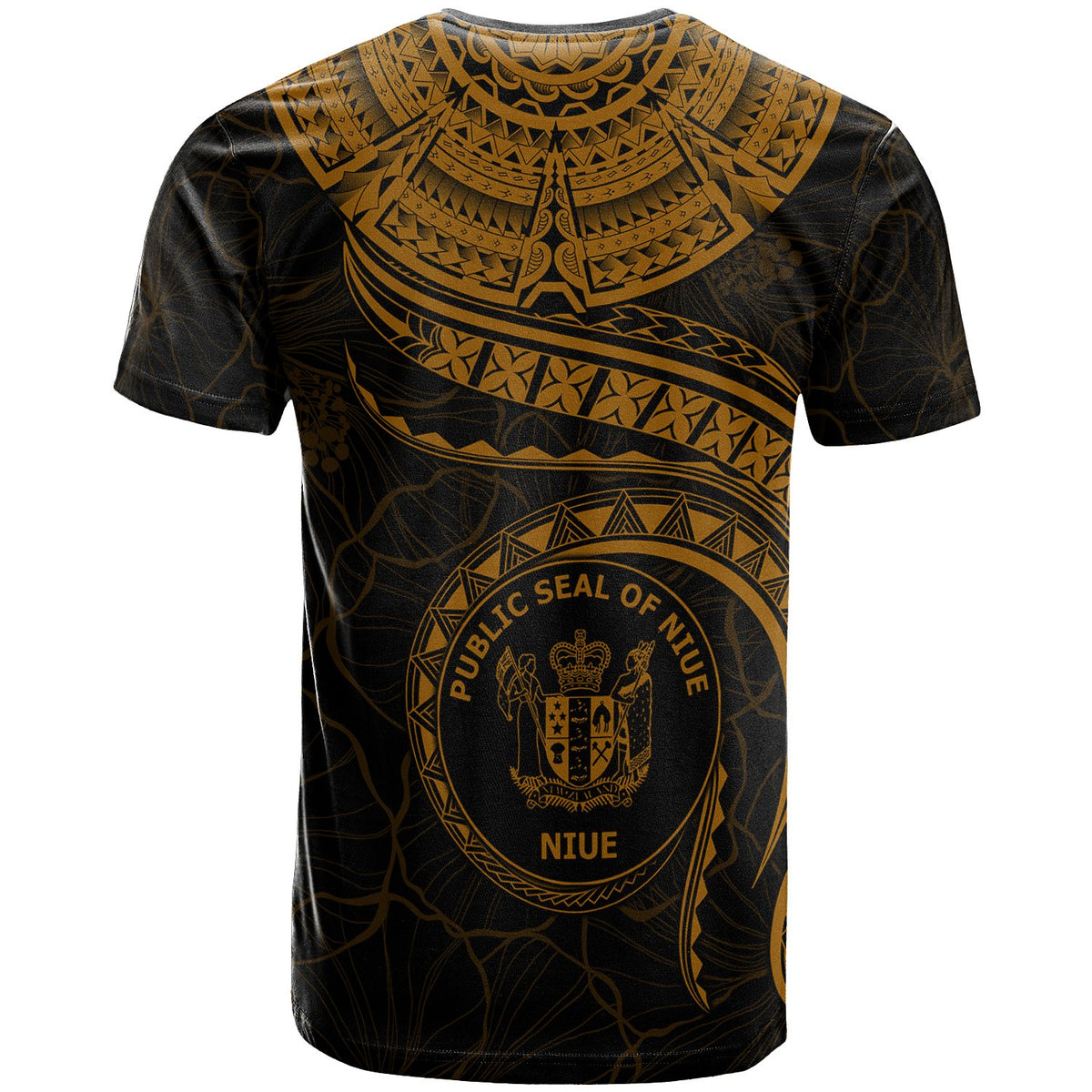 Niue Polynesian T Shirt Niue Waves (Golden) - Polynesian Pride